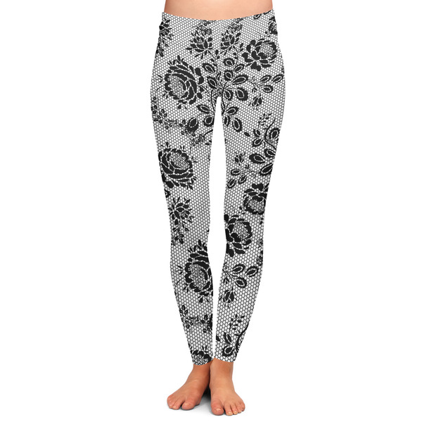 Custom Black Lace Ladies Leggings - 2X-Large