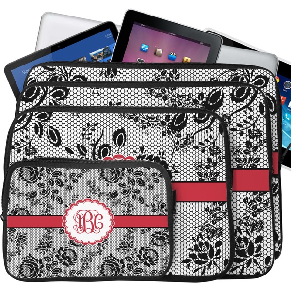 Black Lace Laptop Case Sizes