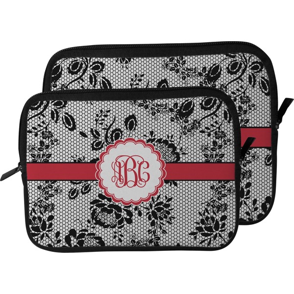 Black Lace Laptop Sleeve (Size Comparison)