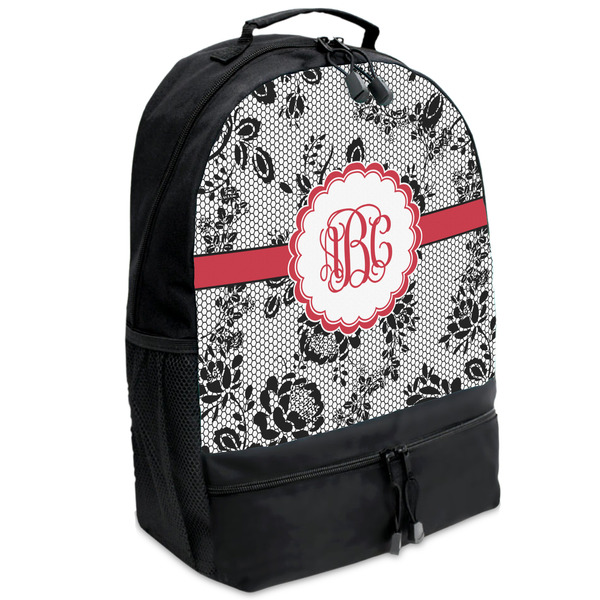 Custom Black Lace Backpacks - Black (Personalized)