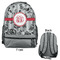 Black Lace Large Backpack - Gray - Front & Back View