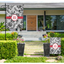 Black Lace Large Garden Flag - Double Sided (Personalized)