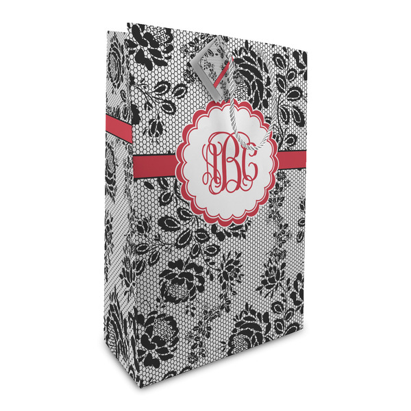 Custom Black Lace Large Gift Bag (Personalized)