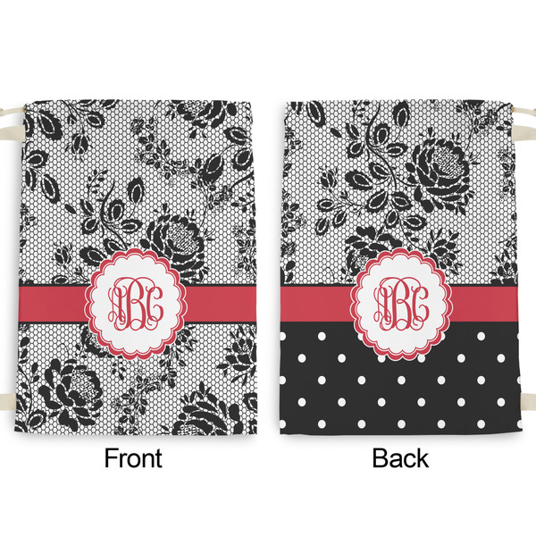 Black Lace Large Laundry Bag - Front & Back View
