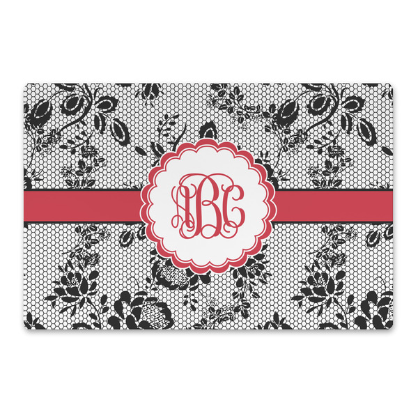 Custom Black Lace Large Rectangle Car Magnet (Personalized)