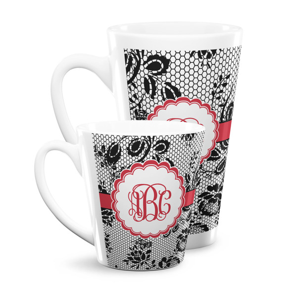 Black Lace Latte Mugs Main