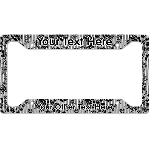 Custom Black Lace License Plate Frame (Personalized)