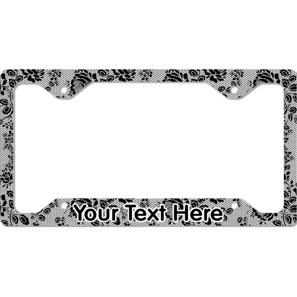 Custom Black Lace License Plate Frame - Style C (Personalized)
