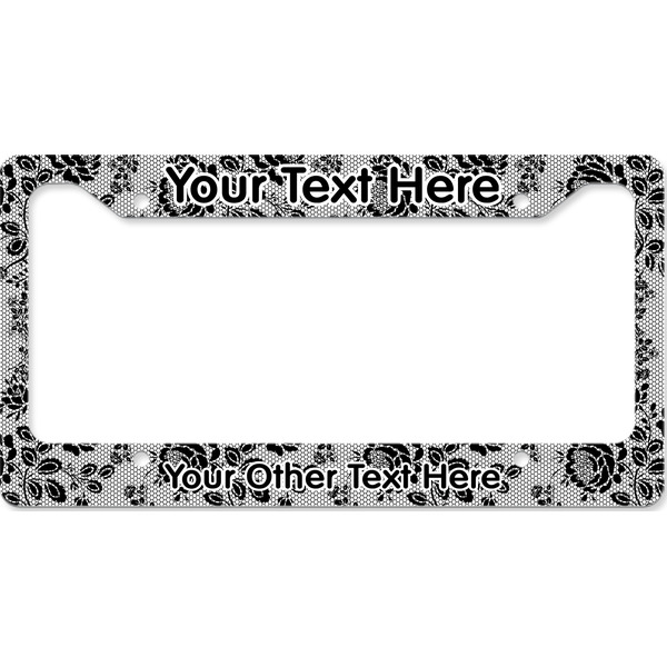Custom Black Lace License Plate Frame - Style B (Personalized)