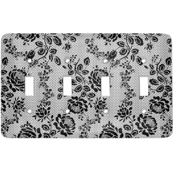 Black Lace Light Switch Cover (4 Toggle Plate)