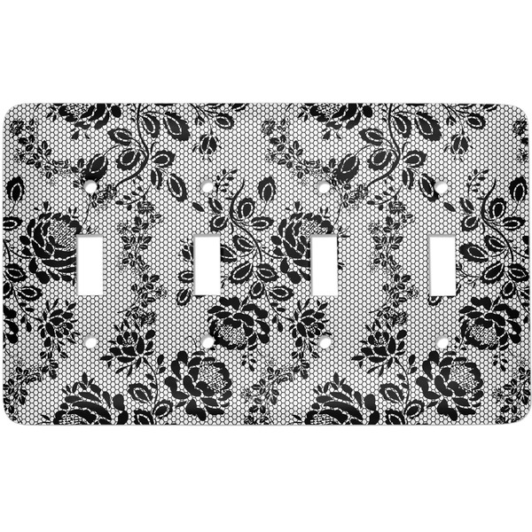 Custom Black Lace Light Switch Cover (4 Toggle Plate)