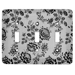 Black Lace Light Switch Cover (3 Toggle Plate)