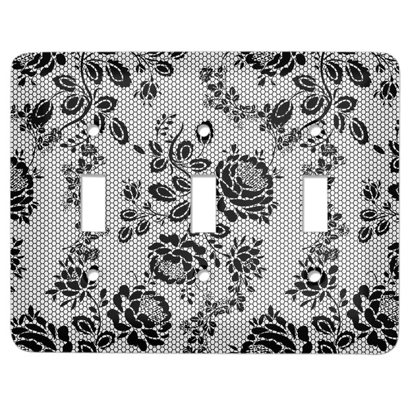 Custom Black Lace Light Switch Cover (3 Toggle Plate)