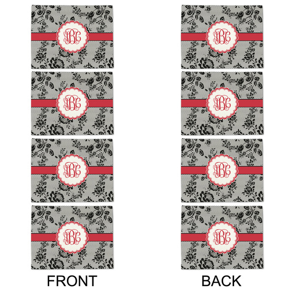 Black Lace Linen Placemat - APPROVAL Set of 4 (double sided)