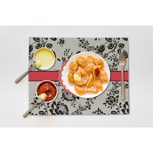 Black Lace Linen Placemat - Lifestyle (single)