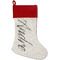 Black Lace Red Linen Stocking (Personalized)