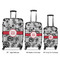 Black Lace Luggage Bags all sizes - With Handle