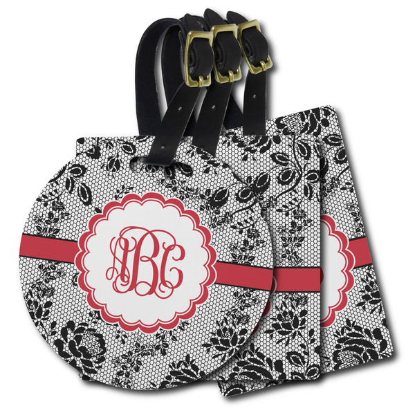 Custom Black Lace Plastic Luggage Tag (Personalized)