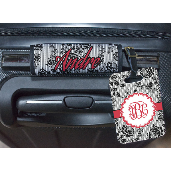 Black Lace Luggage Wrap & Tag