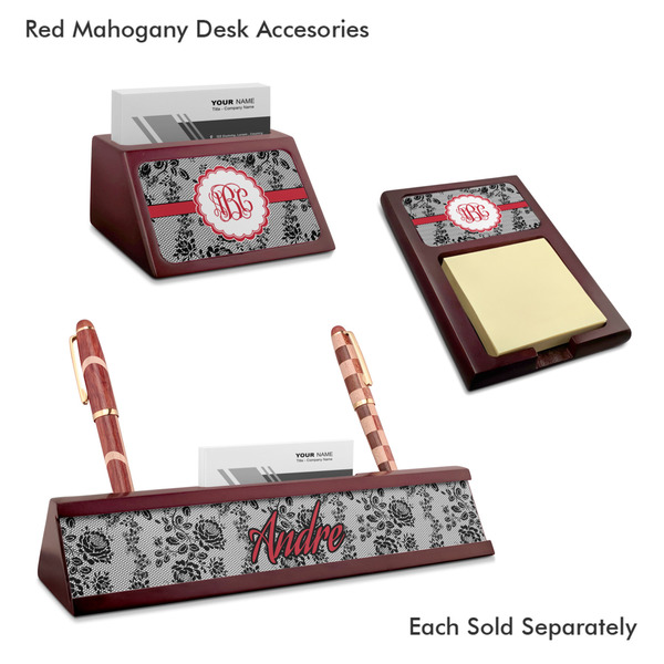 Black Lace Mahogany Desk Accessories