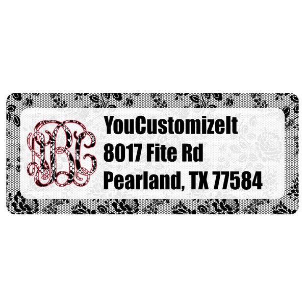 Custom Black Lace Return Address Labels (Personalized)