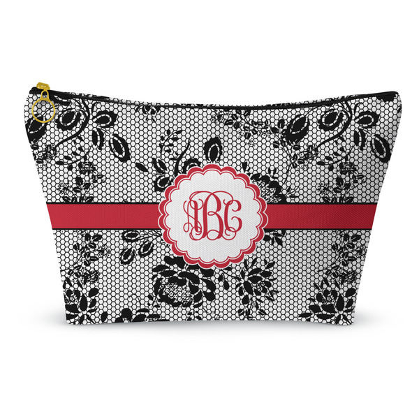 Custom Black Lace Makeup Bag - Small - 8.5"x4.5" (Personalized)
