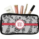 Black Lace Makeup / Cosmetic Bag (Personalized)