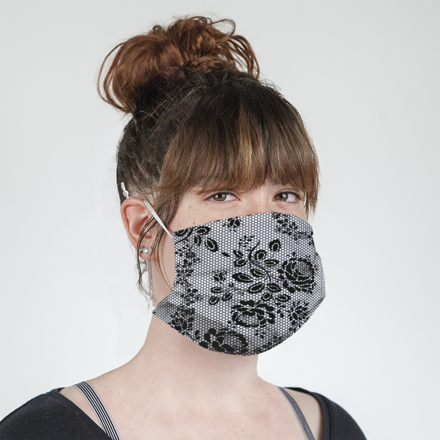 Black Lace Face Mask Cover (Personalized) - YouCustomizeIt