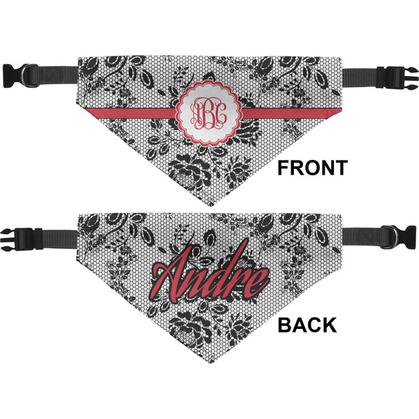 Black Lace Medium Dog Bandana Approval