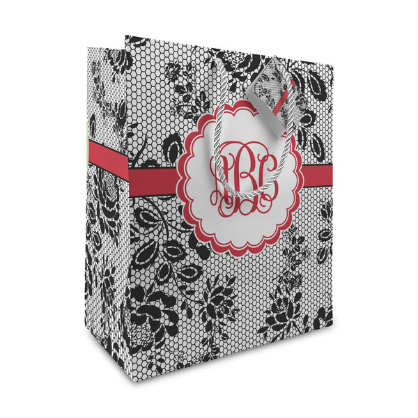 Custom Black Lace Medium Gift Bag (Personalized)