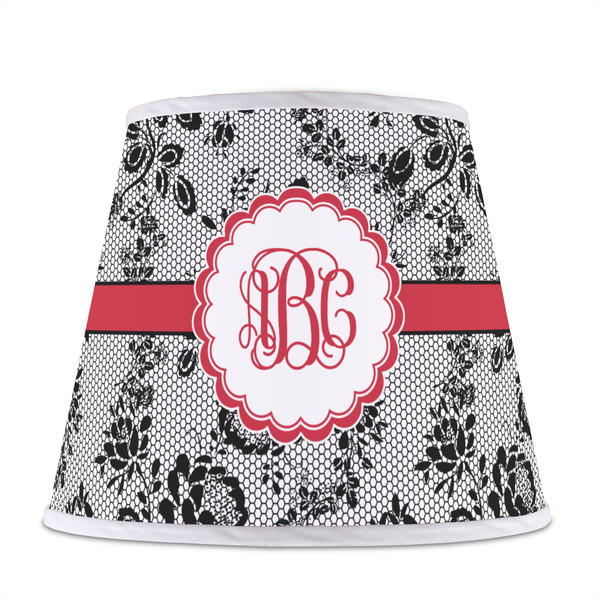Black Lace Poly Film Empire Lampshade - Front View
