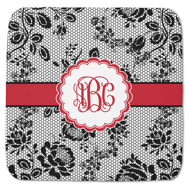 Custom Black Lace Memory Foam Bath Mat - 48"x48" (Personalized)