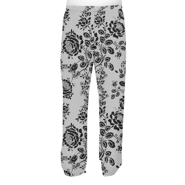 Black Lace Men's Pjs Back - on model