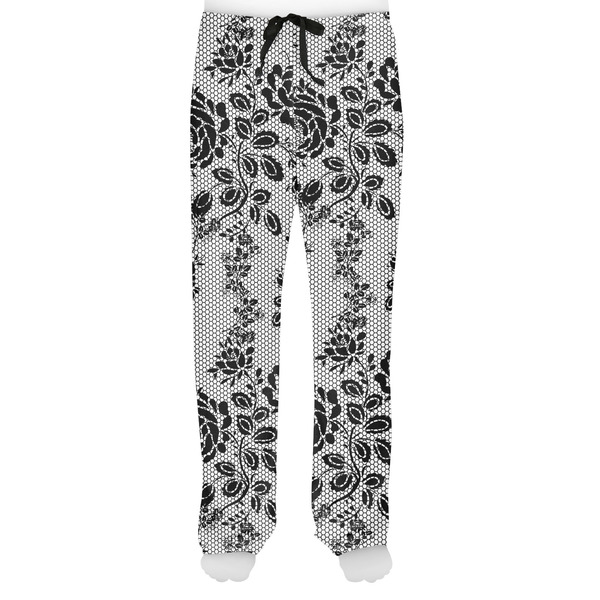 Black Lace Men's Pjs Front - on model