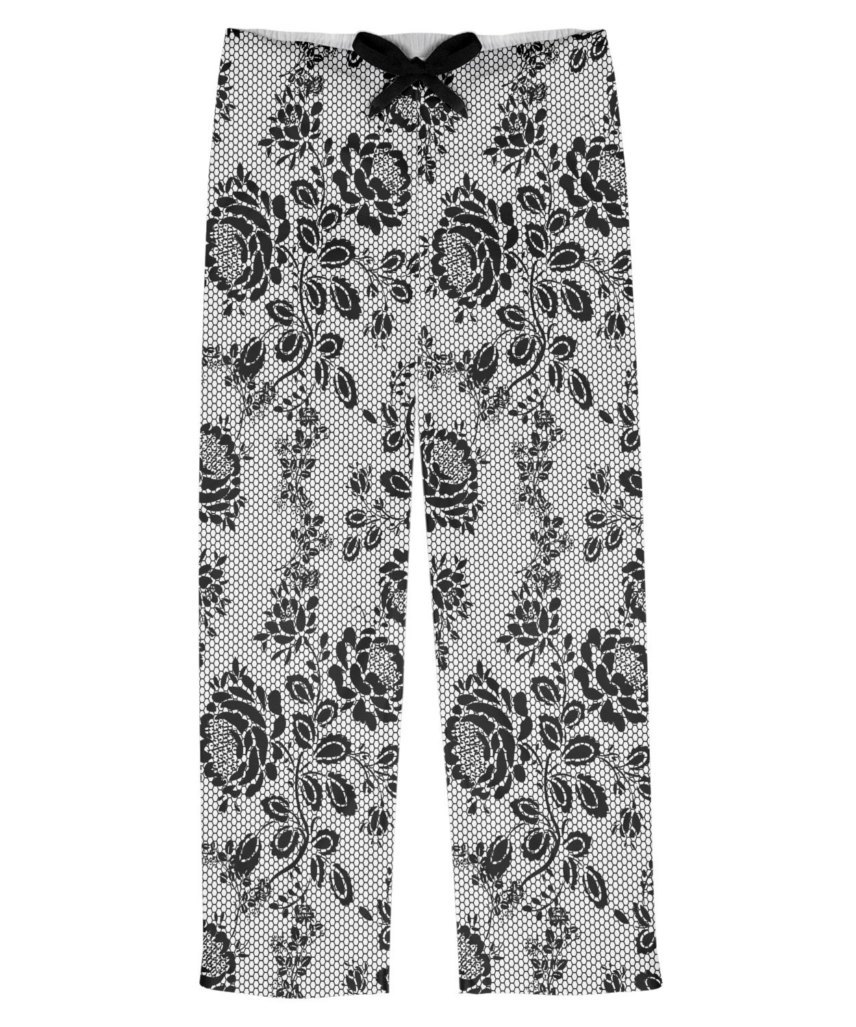 Black Lace Mens Pajama Pants (Personalized) - YouCustomizeIt