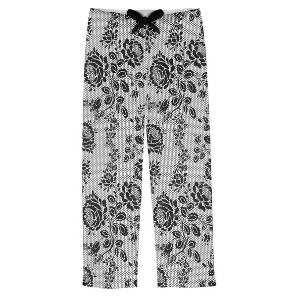 Custom Black Lace Mens Pajama Pants - XS