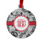 Black Lace Metal Ball Ornament - Double Sided w/ Monogram