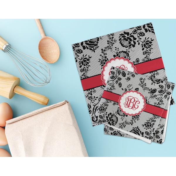 Black Lace Microfiber Dish Rag - LIFESTYLE