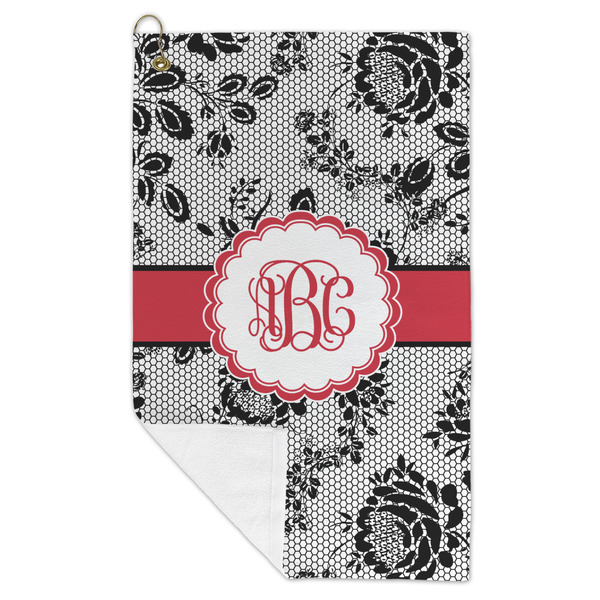 Black Lace Microfiber Golf Towels - FOLD