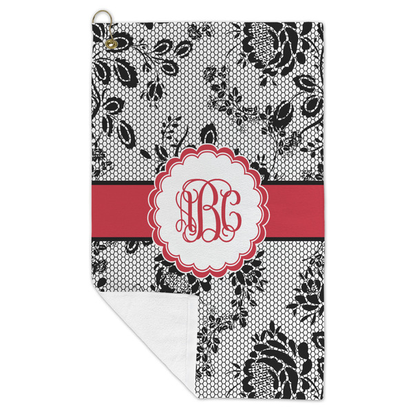Black Lace Microfiber Golf Towels - FOLD