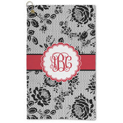 Black Lace Microfiber Golf Towel (Personalized)