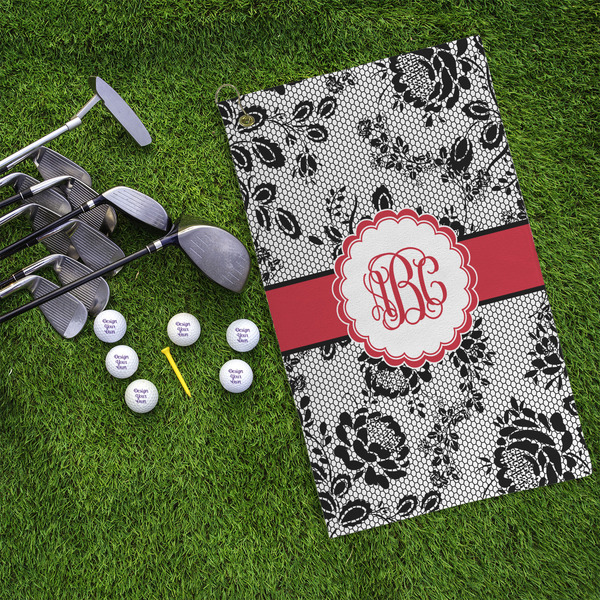 Black Lace Microfiber Golf Towels - LIFESTYLE