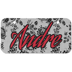 Black Lace Mini/Bicycle License Plate (2 Holes) (Personalized)