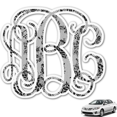 Black Lace Monogram Car Decal (Personalized)