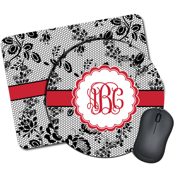 Custom Black Lace Mouse Pad (Personalized)