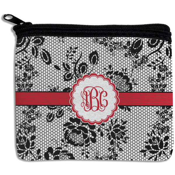 Custom Black Lace Rectangular Coin Purse (Personalized)