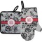 Black Lace Right Oven Mitt & Pot Holder Set w/ Monogram