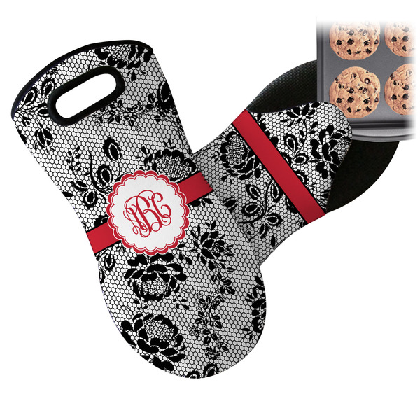 Black Lace Neoprene Oven Mitt