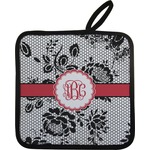Black Lace Pot Holder w/ Monogram