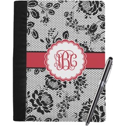 Black Lace Notebook Padfolio - Large w/ Monogram